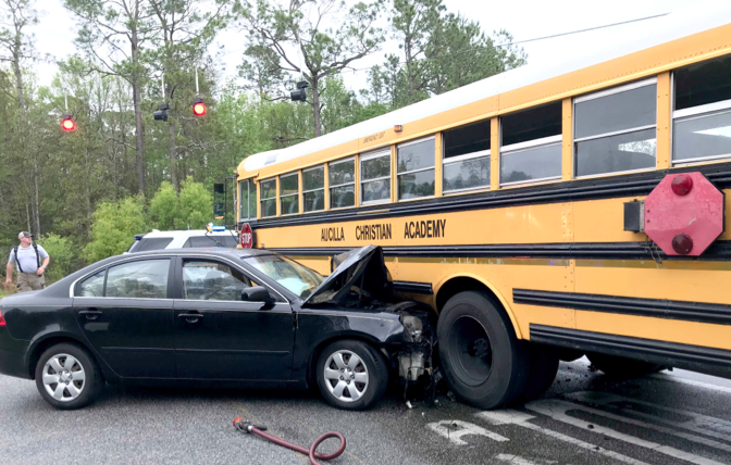 school bus vs car